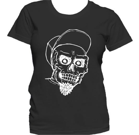 Cool Punk Skull Wearing Cap Vintage Retro Style Women's T-Shirt