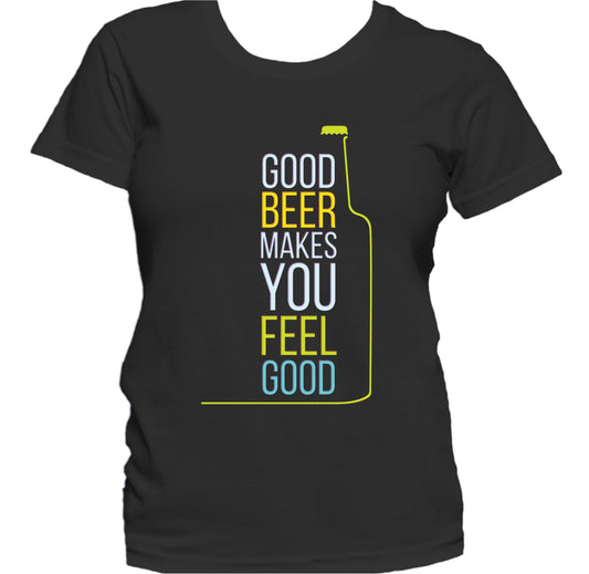 Good Beer Makes You Feel Good Vintage Style Women's T-Shirt