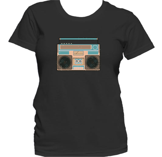 Vintage Boombox Stereo Retro Music Women's T-Shirt