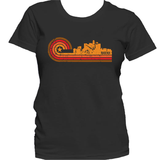 Retro Style Phoenix Arizona Skyline Distressed Women's T-Shirt