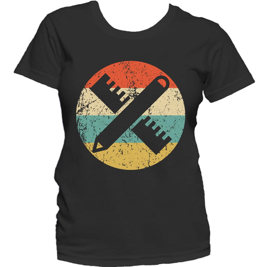 Teacher Shirt - Vintage Retro Ruler Pencil Women's T-Shirt