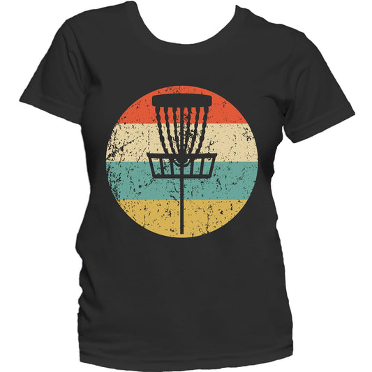 Disc Golf Shirt - Retro Disc Golf Basket Icon Women's T-Shirt