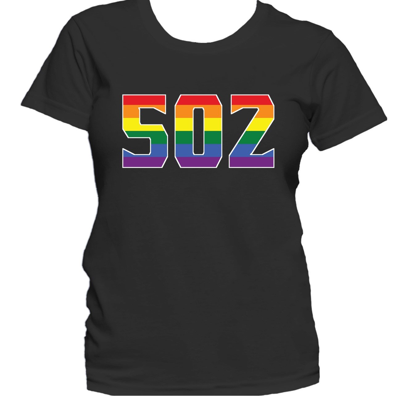 Really Awesome Shirts 502 Area Code Louisville KY Gay Pride Lgbt Rainbow Women's T-Shirt Women's X-Large / Black