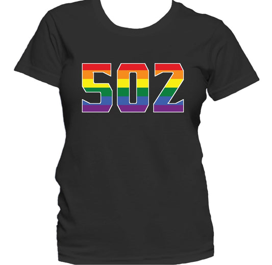 502 Area Code Louisville KY Gay Pride LGBT Rainbow Women's T-Shirt