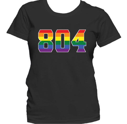 804 Area Code Richmond VA Gay Pride LGBT Rainbow Women's T-Shirt