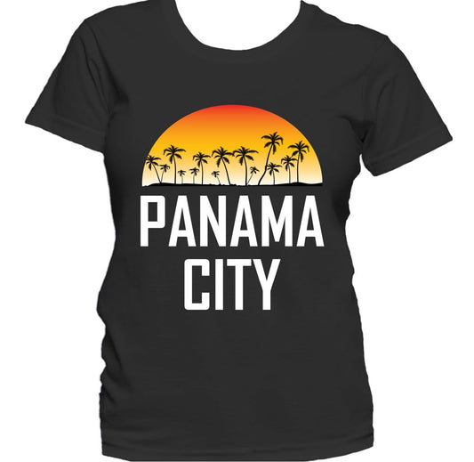 Panama City Florida Sunset Palm Trees Beach Vacation Women's T-Shirt