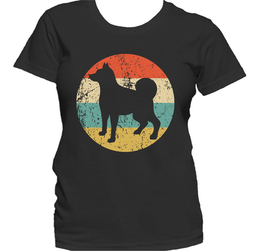 Retro Norwegian Elkhound Dog Breed Icon Women's T-Shirt
