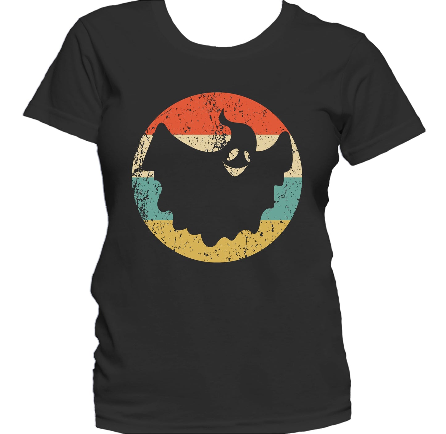 Retro Spooky Scary Halloween Ghost Silhouette Creepy Women's T-Shirt