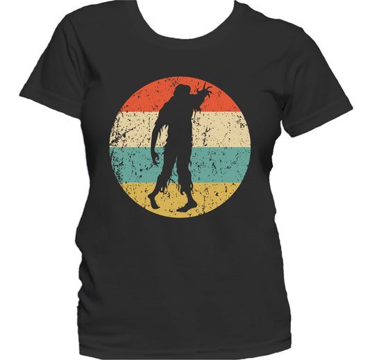 Retro Spooky Scary Zombie Silhouette Creepy Halloween Women's T-Shirt