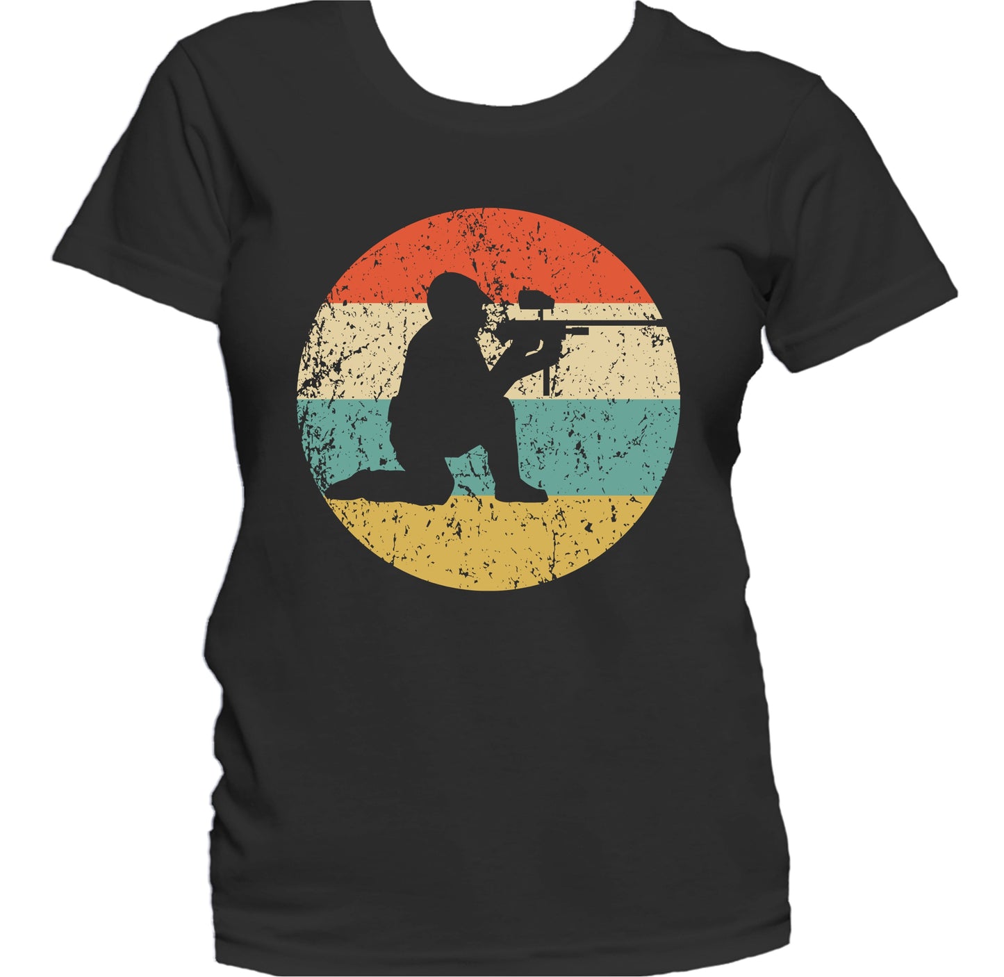 Paintball Player Silhouette Retro Sports Women's T-Shirt