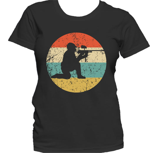Paintball Player Silhouette Retro Sports Women's T-Shirt