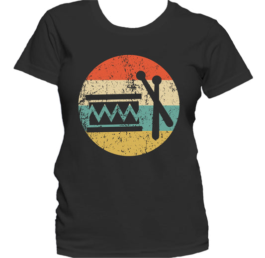 Marching Band Drum Retro Music Musician Musical Instrument Women's T-Shirt