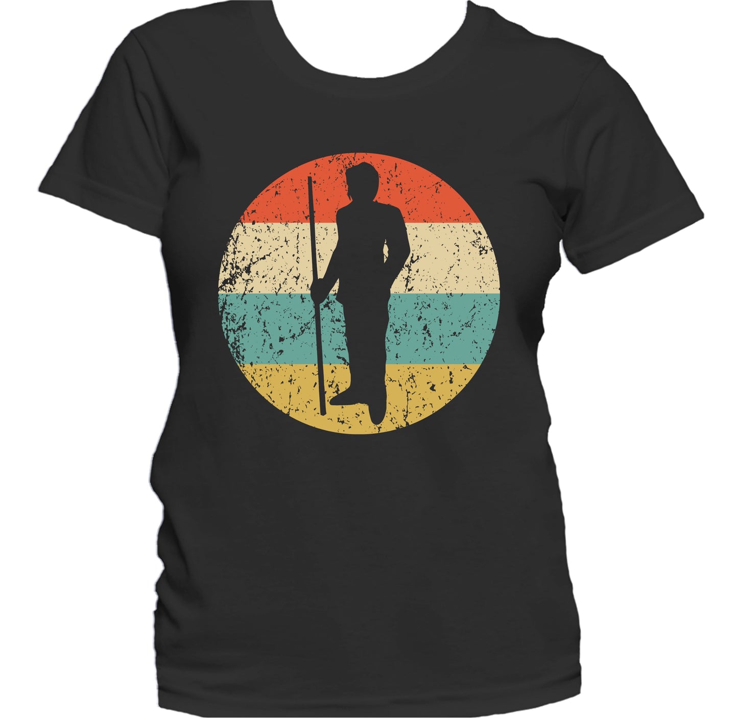 Billiards Player Pool Shark Silhouette Retro Sports Women's T-Shirt