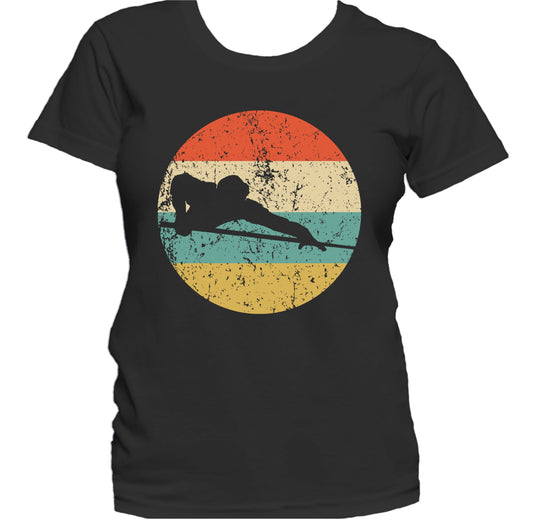 Pool Player Billiards Player Silhouette Retro Sports Women's T-Shirt