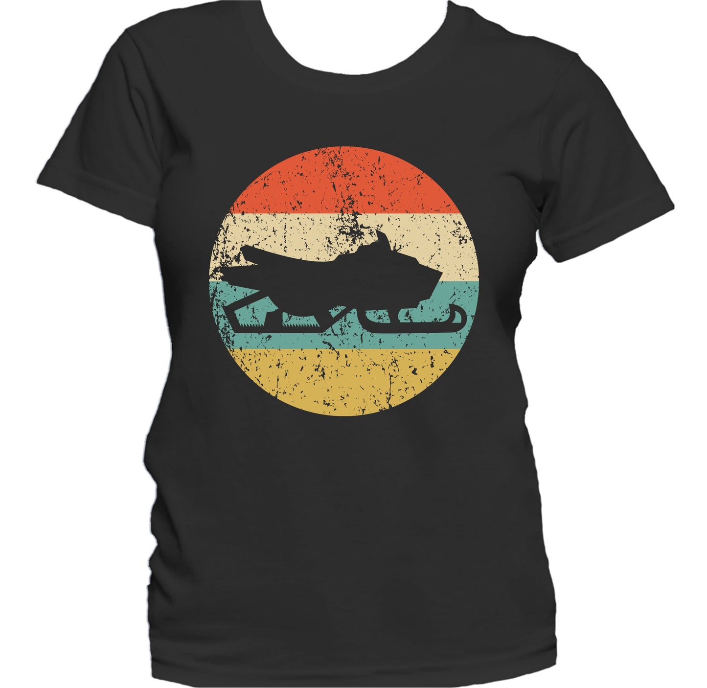 Snowmobile Silhouette Retro Winter Sports Women's T-Shirt