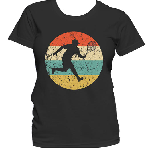 Tennis Player Silhouette Retro Sports Women's T-Shirt