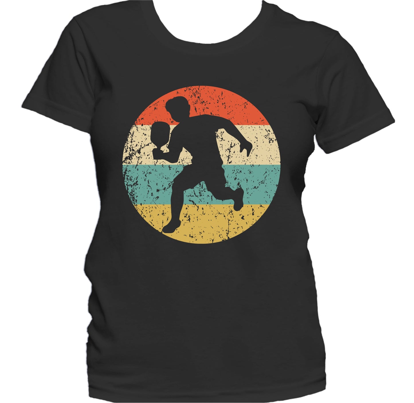 Pickleball Player Silhouette Retro Sports Women's T-Shirt