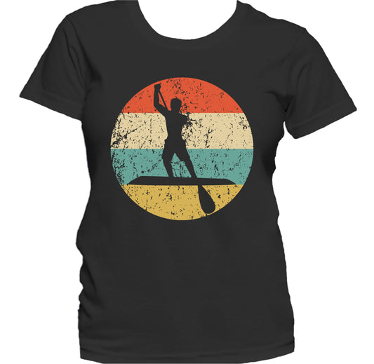 Paddleboarding Paddleboarder Silhouette Retro Paddleboard Women's T-Shirt