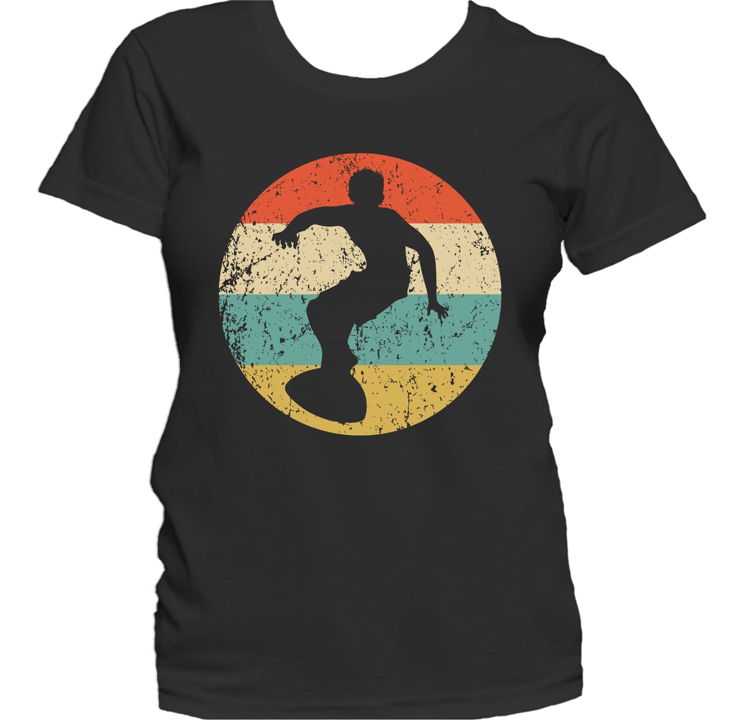 Surfer Silhouette Retro Surfing Women's T-Shirt