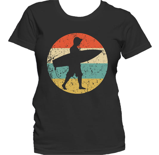 Surfer Silhouette Retro Surfing Women's T-Shirt