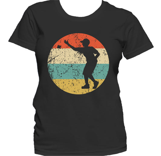 Cornhole Toss Silhouette Retro Cornhole Player Women's T-Shirt