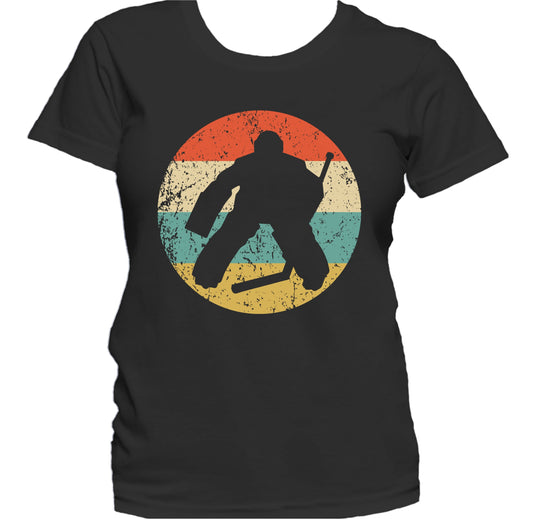 Hockey Goalie Silhouette Retro Hockey Women's T-Shirt