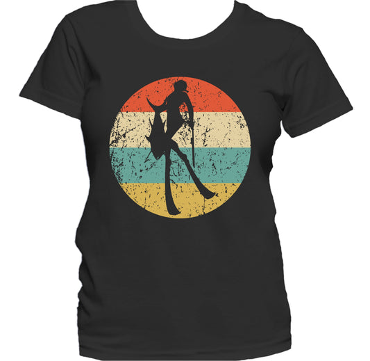 Spearfisherman Silhouette Retro Spearfishing Women's T-Shirt