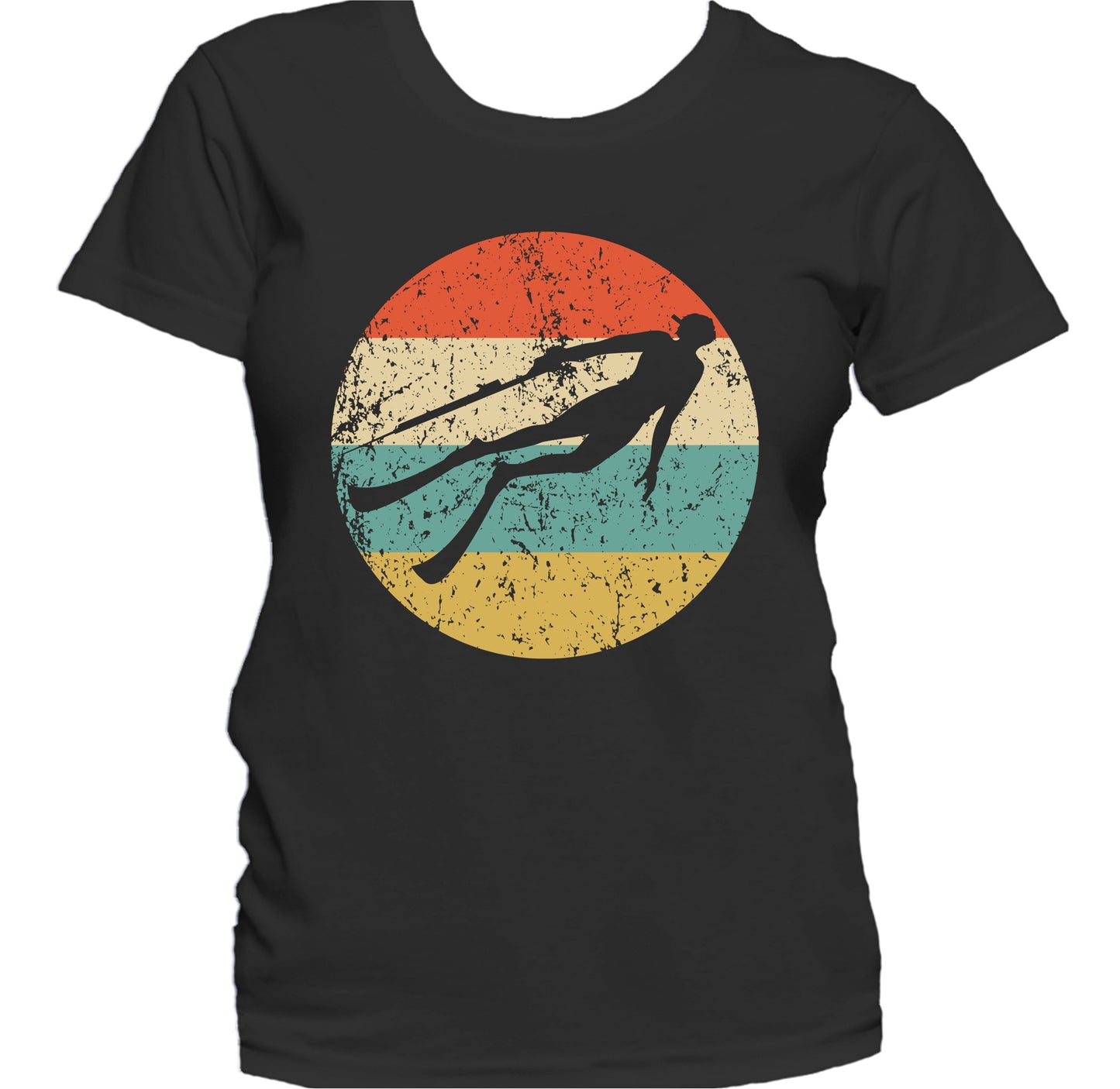 Spear Fisherman Silhouette Retro Spear Fishing Women's T-Shirt