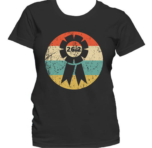 26.2 Miles Marathon Finisher Ribbon Icon Retro Running Women's T-Shirt