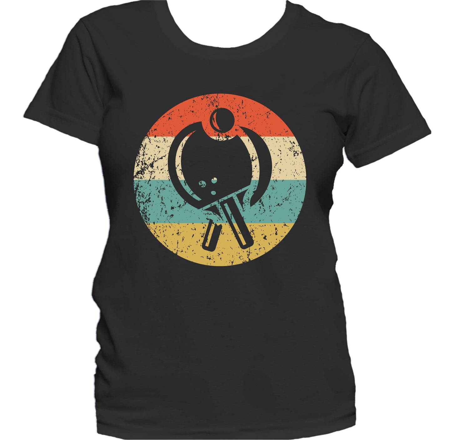 Table Tennis Paddles Icon Retro Table Tennis Women's T-Shirt