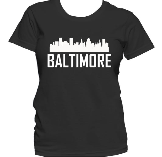 Baltimore MD Skyline Silhouette Cityscape Women's T-Shirt