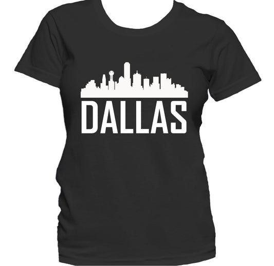 Dallas TX Skyline Silhouette Cityscape Women's T-Shirt