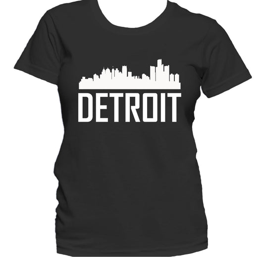 Detroit MI Skyline Silhouette Cityscape Women's T-Shirt