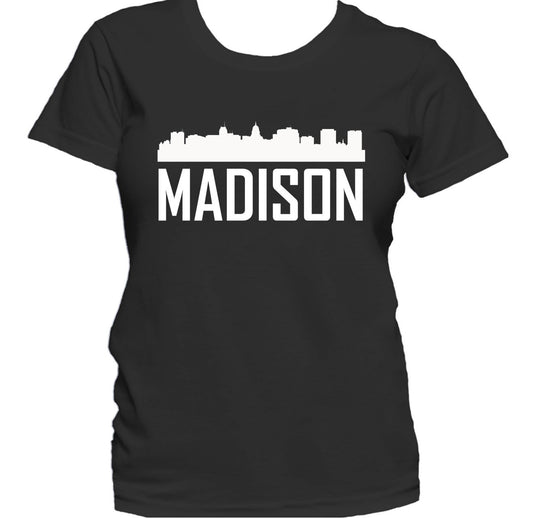 Madison WI Skyline Silhouette Cityscape Women's T-Shirt