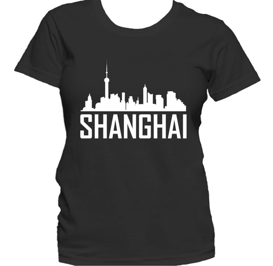 Shanghai China Skyline Silhouette Cityscape Women's T-Shirt