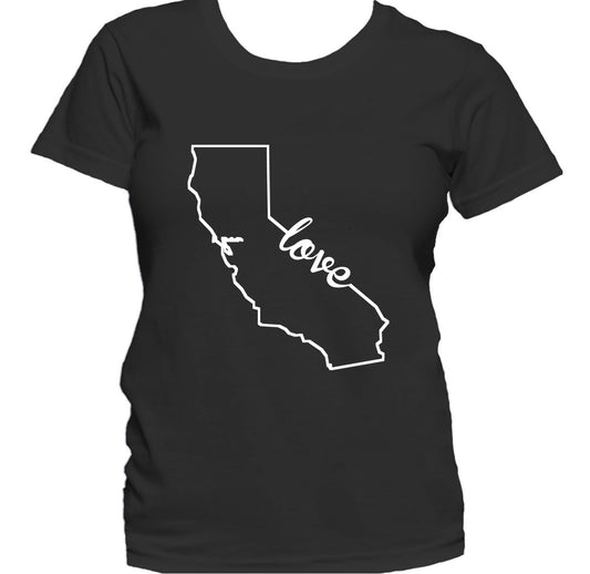 Women's California Shirt - California Love State Outline Women's T-Shirt