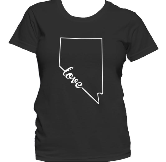 Women's Nevada Shirt - Nevada Love State Outline Women's T-Shirt