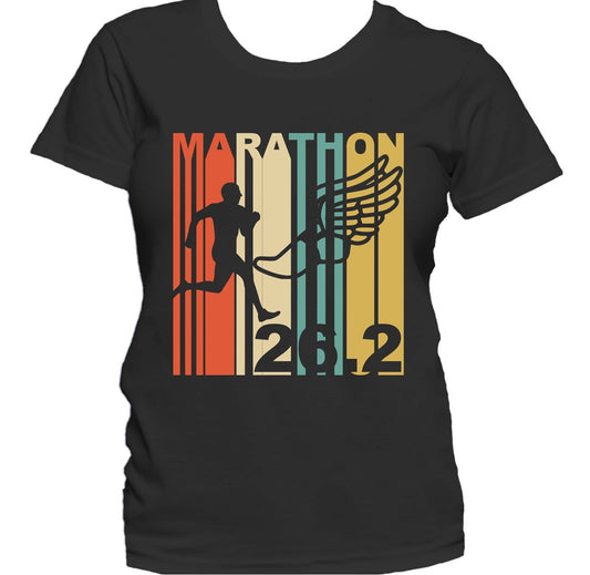 Retro 1970's Style Marathon Runner Women's T-Shirt