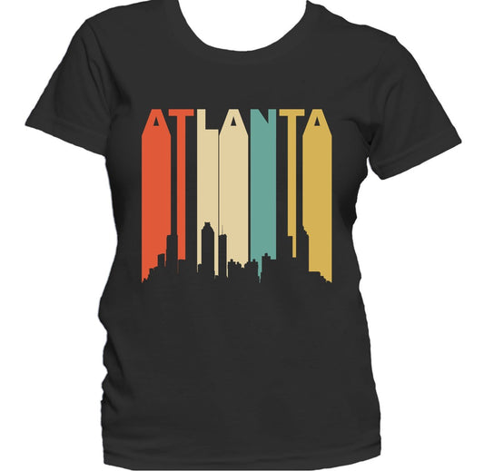 Retro 1970's Style Atlanta Georgia Cityscape Downtown Skyline Women's T-Shirt