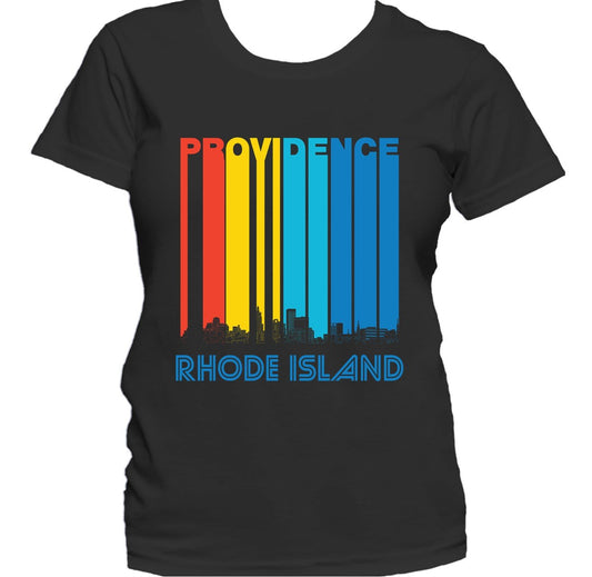 Retro 1970's Style Providence Rhode Island Skyline Women's T-Shirt