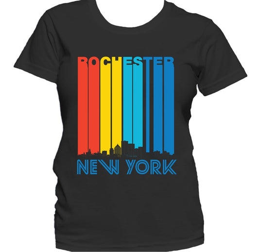 Retro 1970's Style Rochester New York Skyline Women's T-Shirt