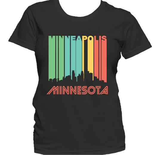 Retro 1970's Style Minneapolis Minnesota Downtown Skyline Women's T-Shirt
