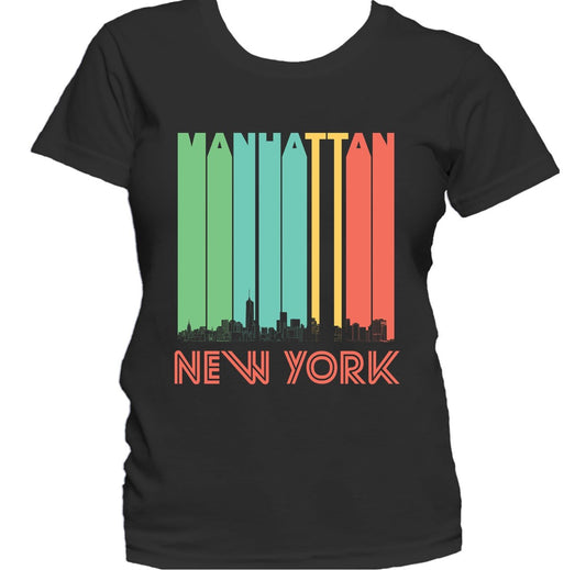 Retro 1970's Style Manhattan New York Skyline Women's T-Shirt