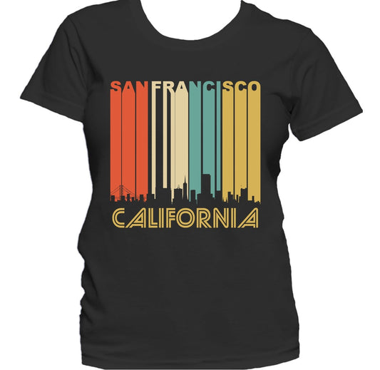 Retro 1970's Style San Francisco California Downtown Skyline Women's T-Shirt