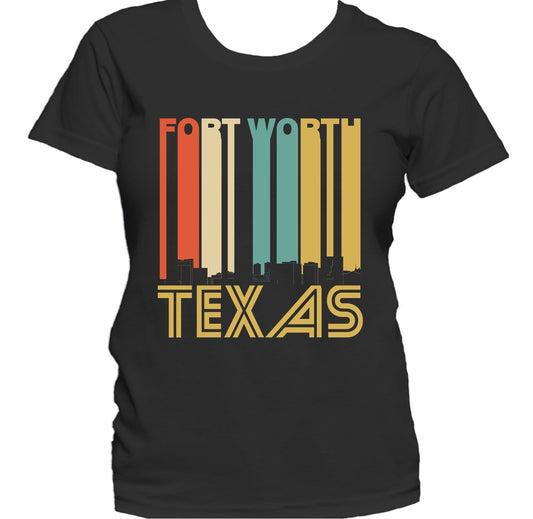 Retro 1970's Style Fort Worth Texas Skyline Women's T-Shirt