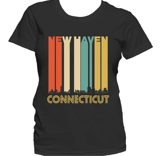 Retro 1970's Style New Haven Connecticut Skyline Women's T-Shirt