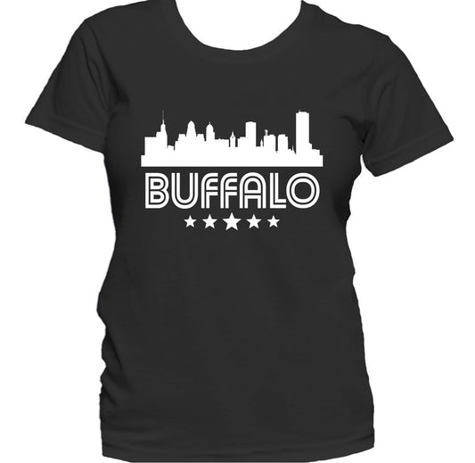 Buffalo New York Skyline Retro Style Women's T-Shirt