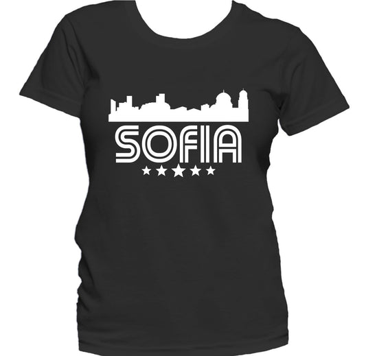 Sofia Bulgaria Skyline Retro Style Women's T-Shirt