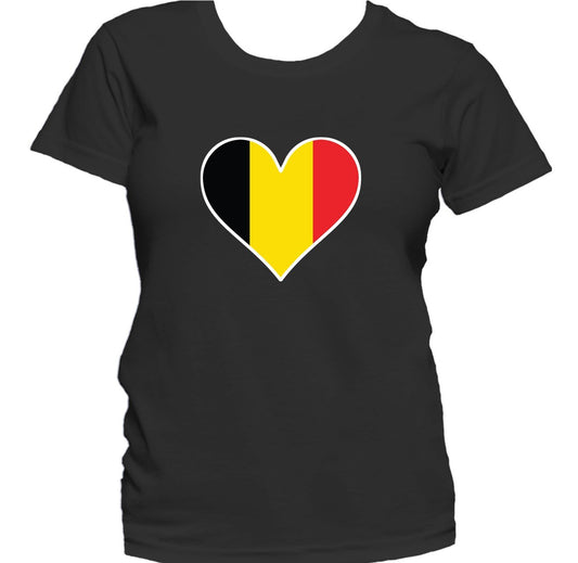 Belgian Flag Heart Belgium Love Women's T-Shirt