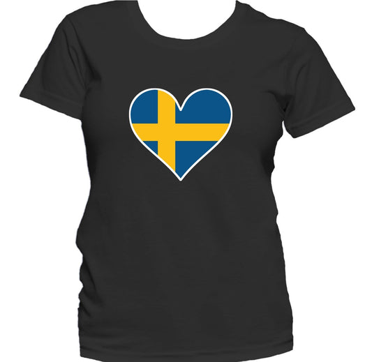 Swedish Flag Heart Sweden Love Women's T-Shirt